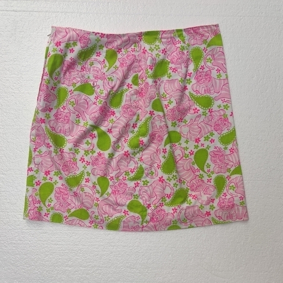 Lilly Pulitzer Vintage White Label Black Jack Pattern mini Skirt size 6 - Picture 1 of 6